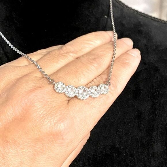 The Smith Cubic Zirconia and 925 Silver Pendants Necklace - Picture 5 of 12